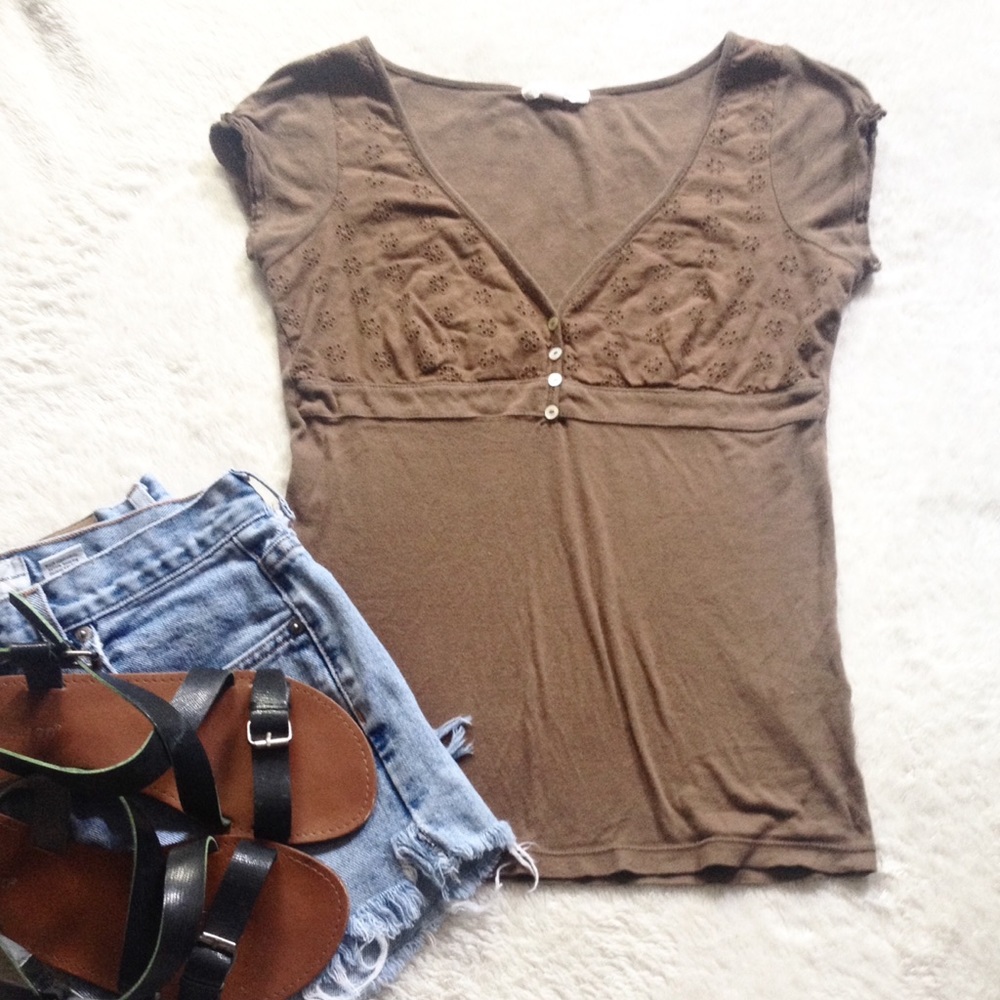 COPY - Aeropostale | Brown V-neck Top